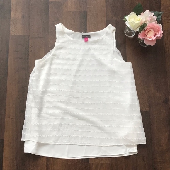 Vince Camuto Embroidered Double Layer Blouse - Picture 3 of 7